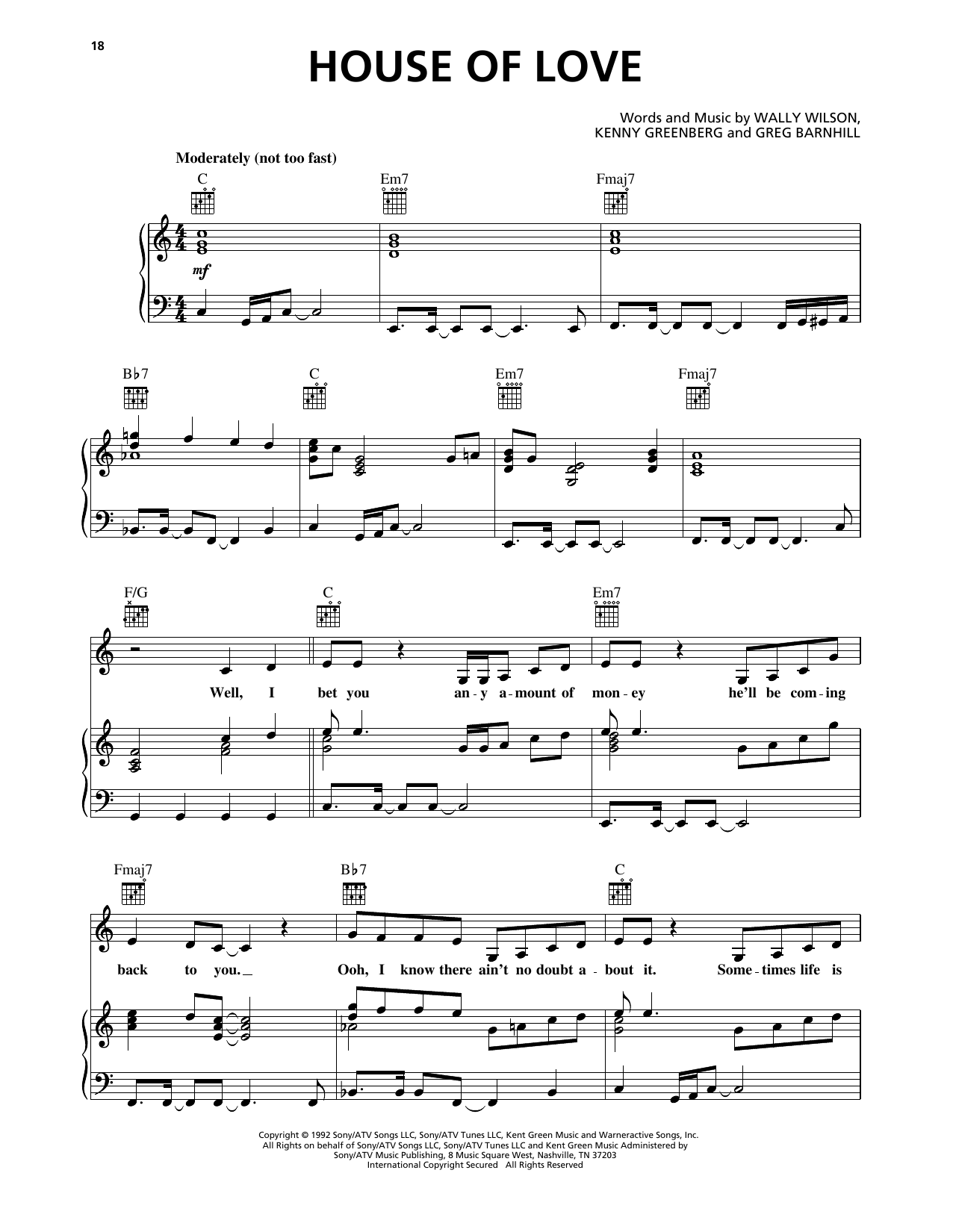 Amy Grant House Of Love sheet music notes and chords arranged for Piano, Vocal & Guitar Chords (Right-Hand Melody)