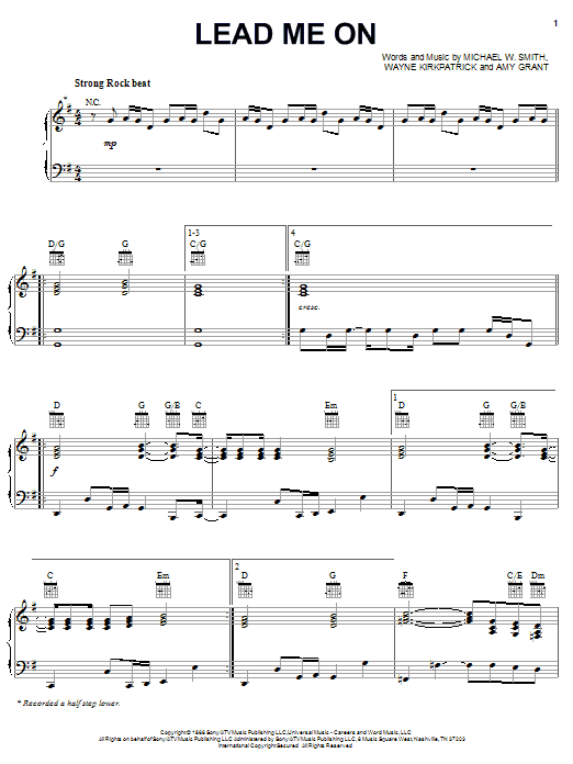 Amy Grant Lead Me On sheet music notes and chords arranged for Easy Piano