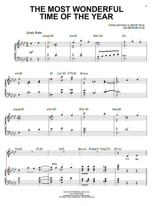 Amy Grant The Most Wonderful Time Of The Year sheet music notes and chords arranged for Piano & Vocal