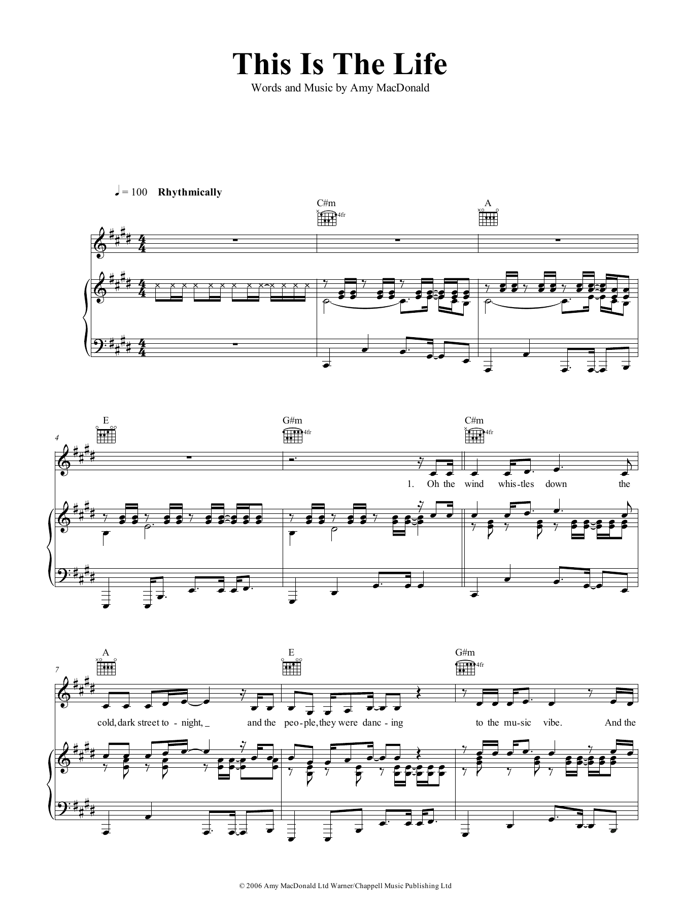 Amy MacDonald This Is The Life sheet music notes and chords arranged for Piano, Vocal & Guitar Chords (Right-Hand Melody)