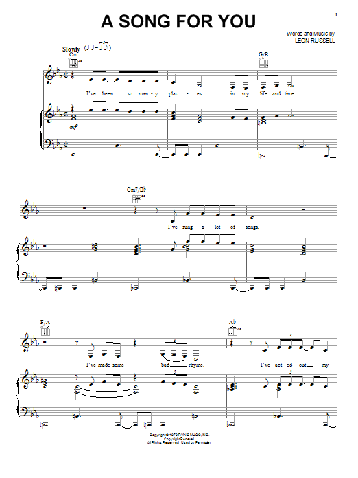 Amy Winehouse A Song For You sheet music notes and chords arranged for Piano, Vocal & Guitar Chords (Right-Hand Melody)