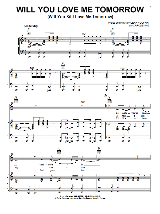 Amy Winehouse Will You Love Me Tomorrow (Will You Still Love Me Tomorrow) sheet music notes and chords arranged for Piano, Vocal & Guitar Chords (Right-Hand Melody)