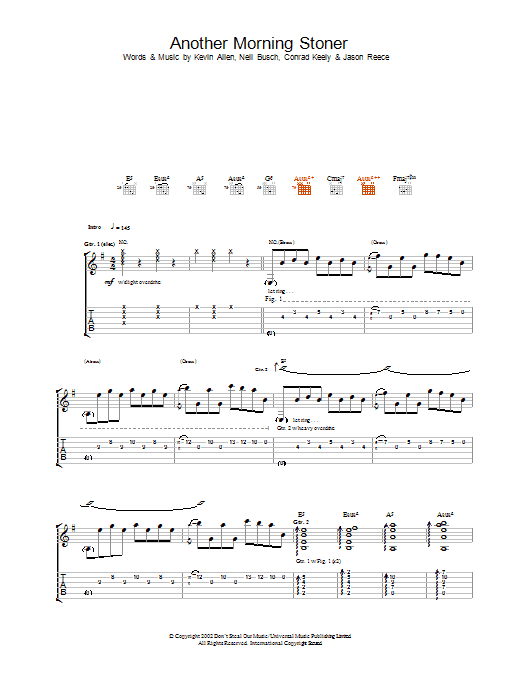...And You Will Know Us By The Trail Of The Dead Another Morning Stoner sheet music notes and chords arranged for Guitar Tab