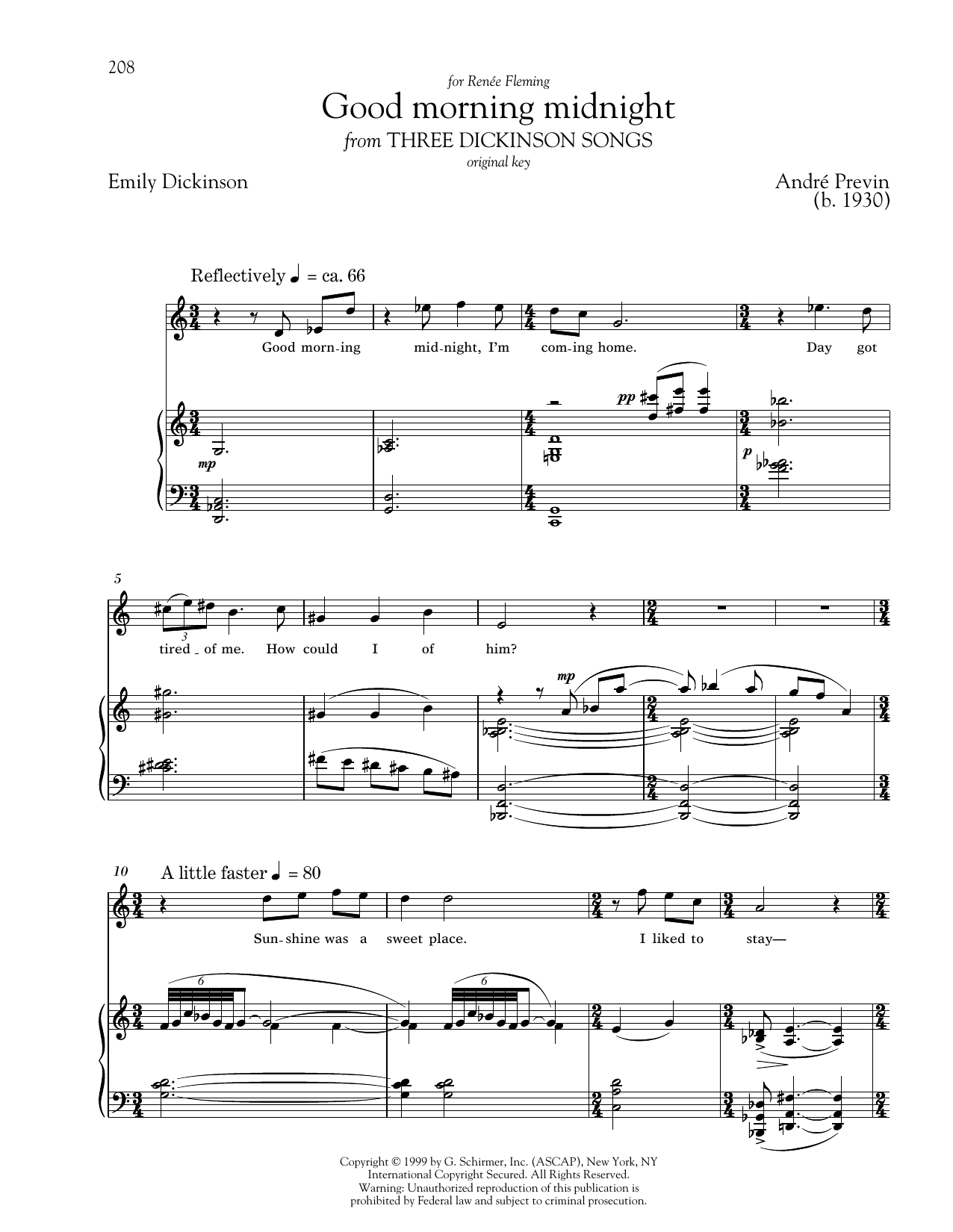 André Previn Good Morning Midnight sheet music notes and chords arranged for Piano & Vocal