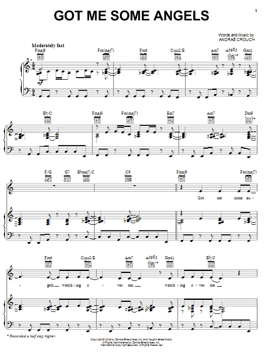Andrae Crouch Got Me Some Angels sheet music notes and chords arranged for Piano, Vocal & Guitar Chords (Right-Hand Melody)
