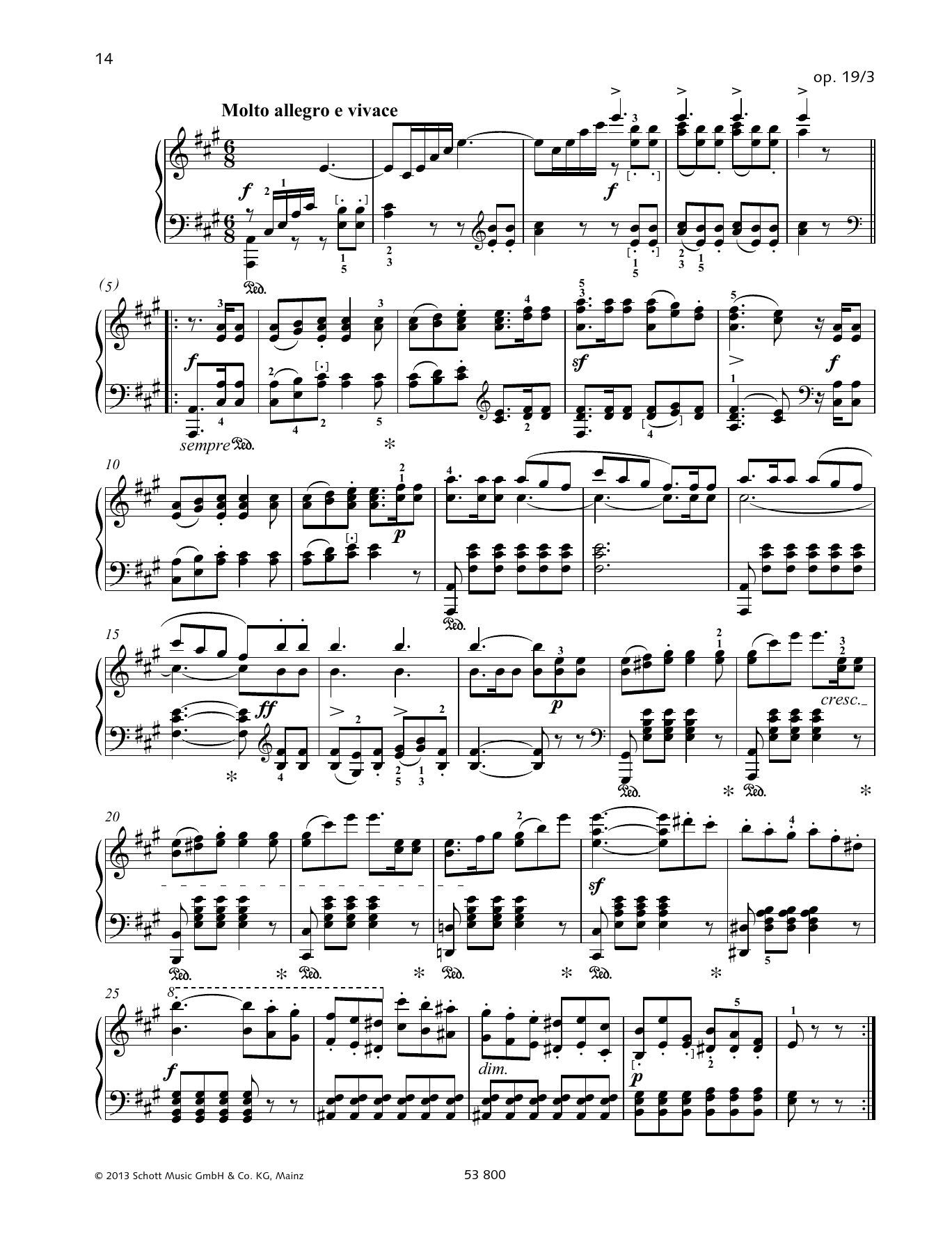 André Terebesi Molto allegro e vivace sheet music notes and chords arranged for Piano Solo