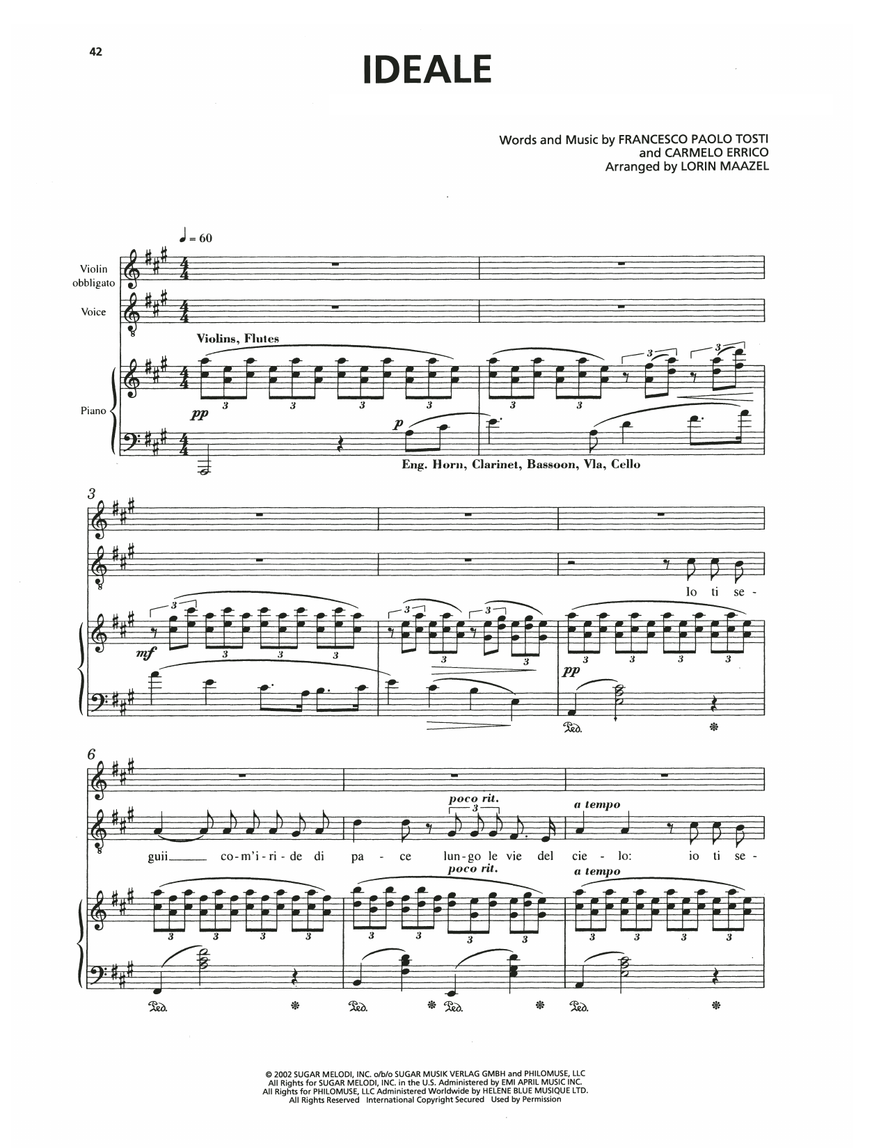 Andrea Bocelli Ideale sheet music notes and chords arranged for Piano, Vocal & Guitar Chords (Right-Hand Melody)