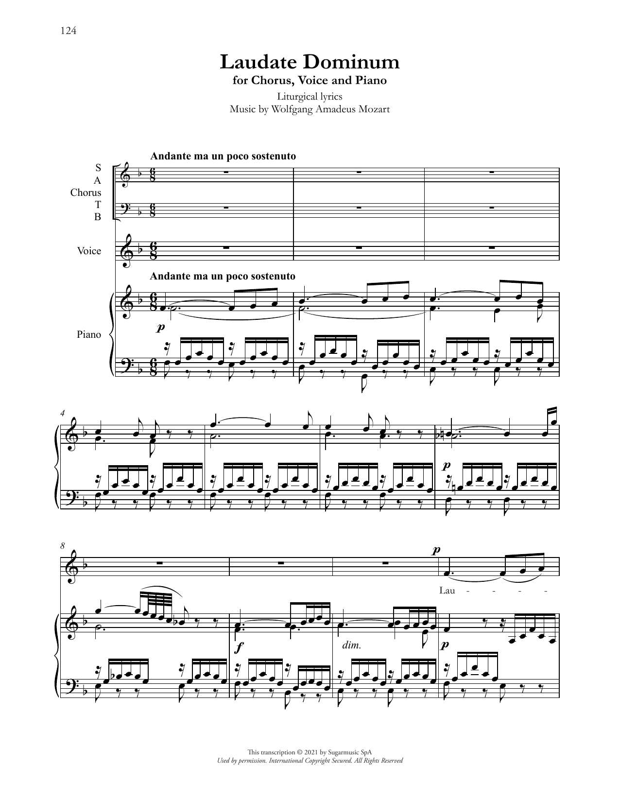 Andrea Bocelli Laudate Dominum sheet music notes and chords arranged for SATB Choir