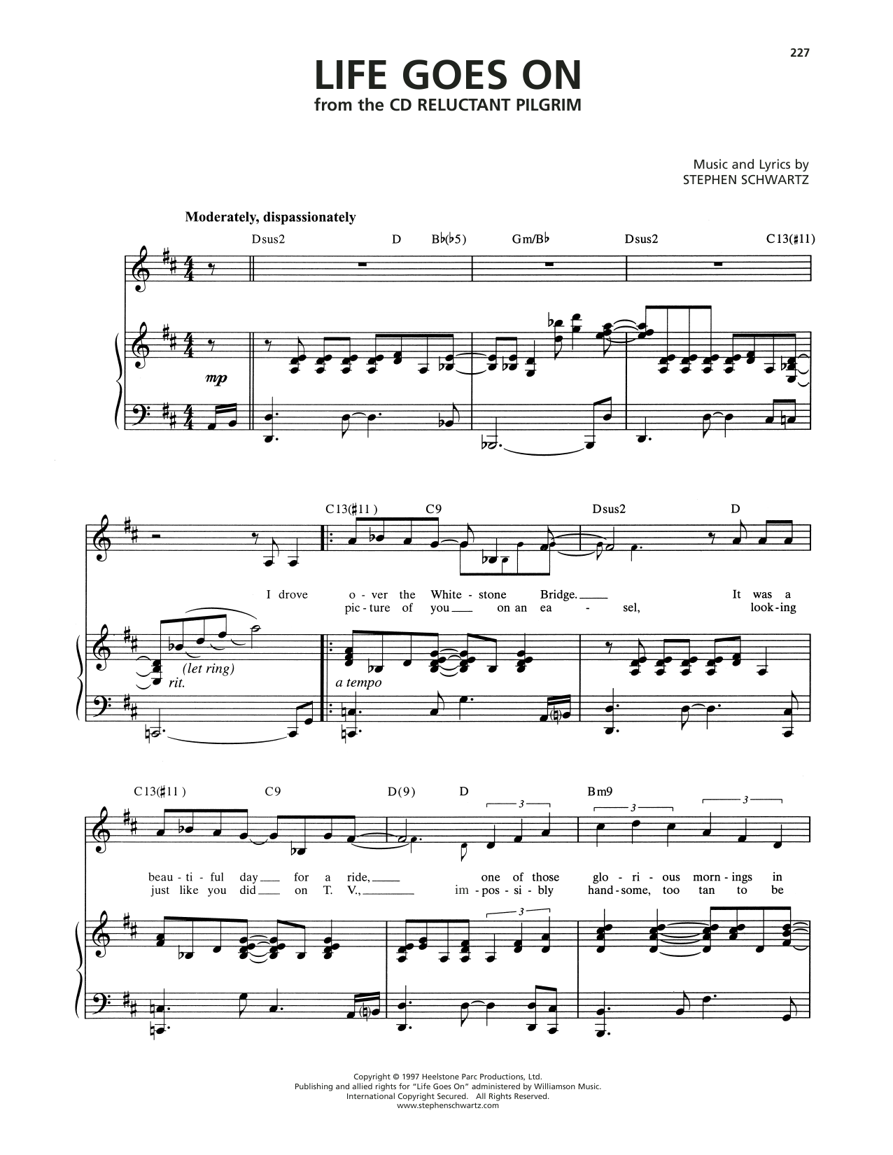 Andrea Marcovicci Life Goes On (from Pippin) sheet music notes and chords arranged for Piano & Vocal