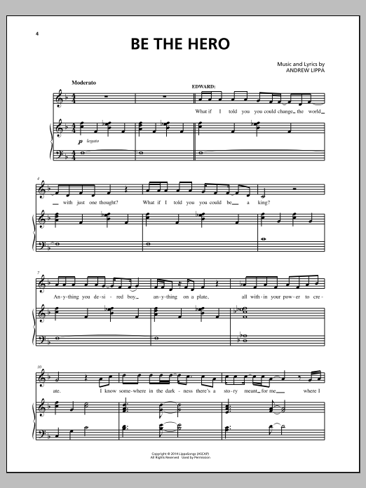 Andrew Lippa Be The Hero sheet music notes and chords arranged for Piano, Vocal & Guitar Chords (Right-Hand Melody)