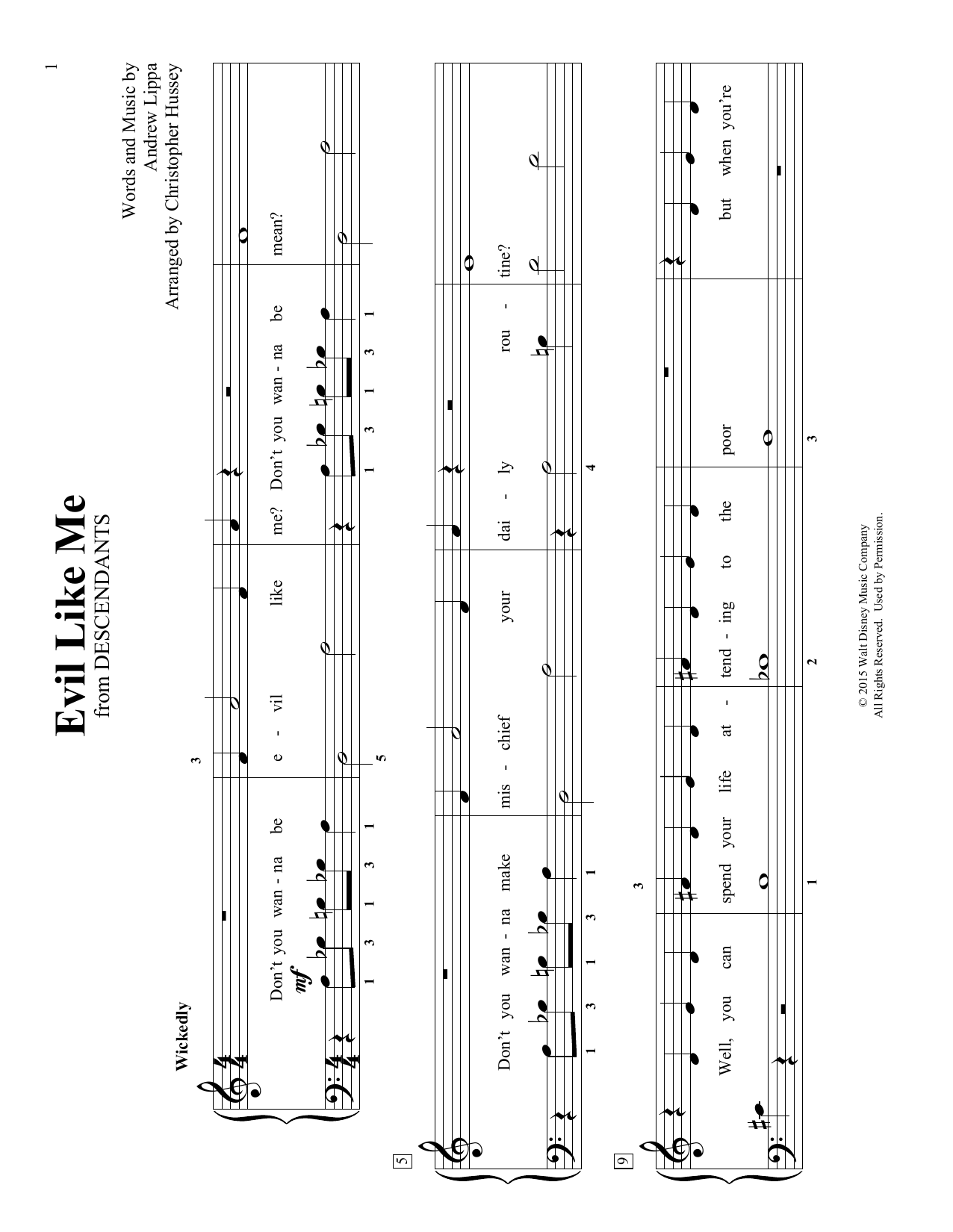 Andrew Lippa Evil Like Me (arr. Christopher Hussey) sheet music notes and chords arranged for Educational Piano