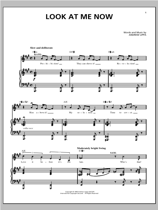 Andrew Lippa Look At Me Now sheet music notes and chords arranged for Piano, Vocal & Guitar Chords (Right-Hand Melody)