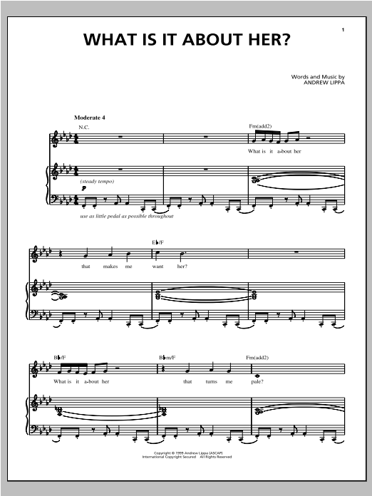 Andrew Lippa What Is It About Her? sheet music notes and chords arranged for Piano & Vocal