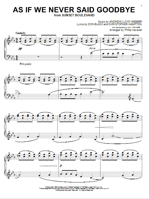 Andrew Lloyd Webber As If We Never Said Goodbye (from Sunset Boulevard) (arr. Phillip Keveren) sheet music notes and chords arranged for Piano Solo