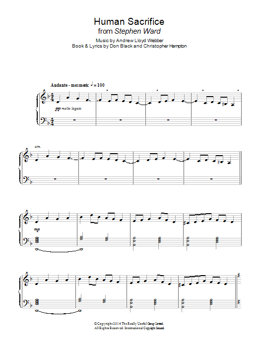 Andrew Lloyd Webber Human Sacrifice sheet music notes and chords arranged for Piano & Vocal