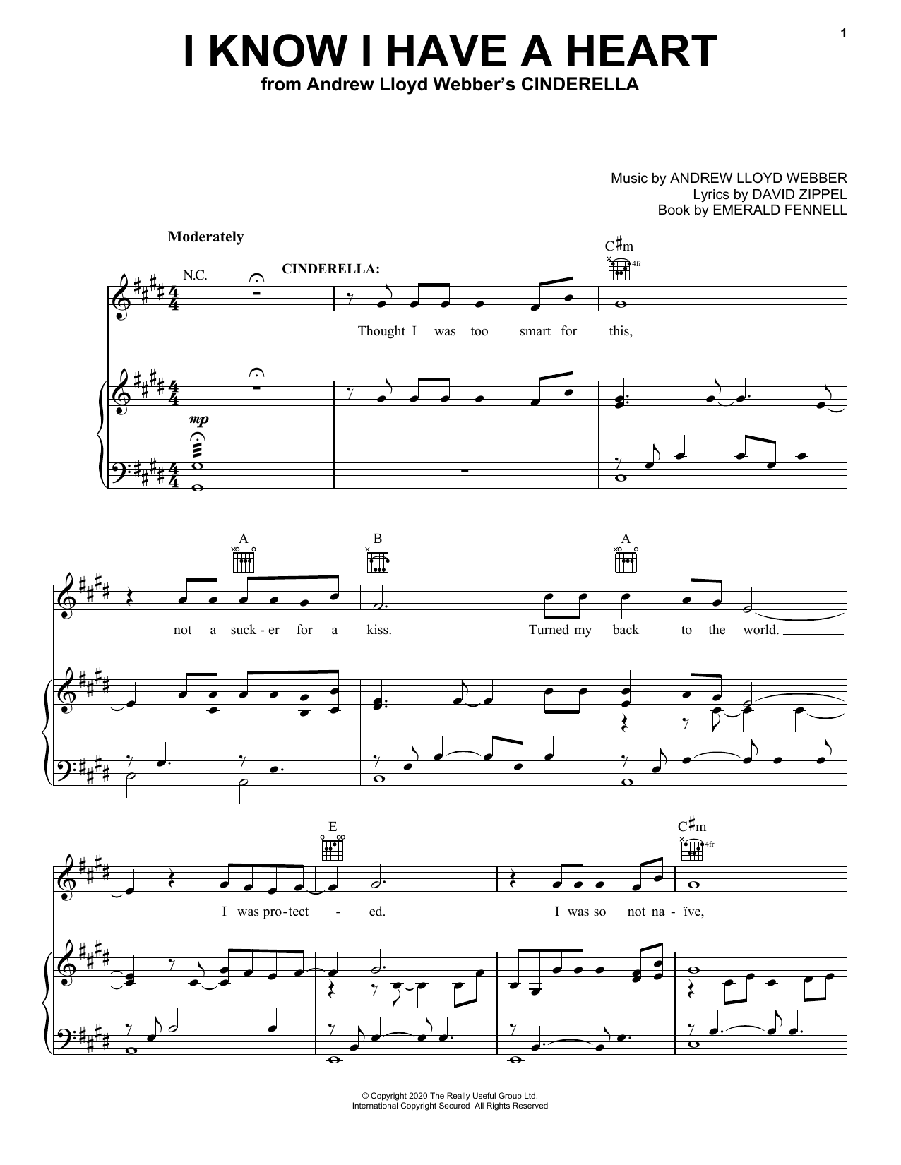 Andrew Lloyd Webber I Know I Have A Heart (from Andrew Lloyd Webber's Cinderella) sheet music notes and chords arranged for Easy Piano
