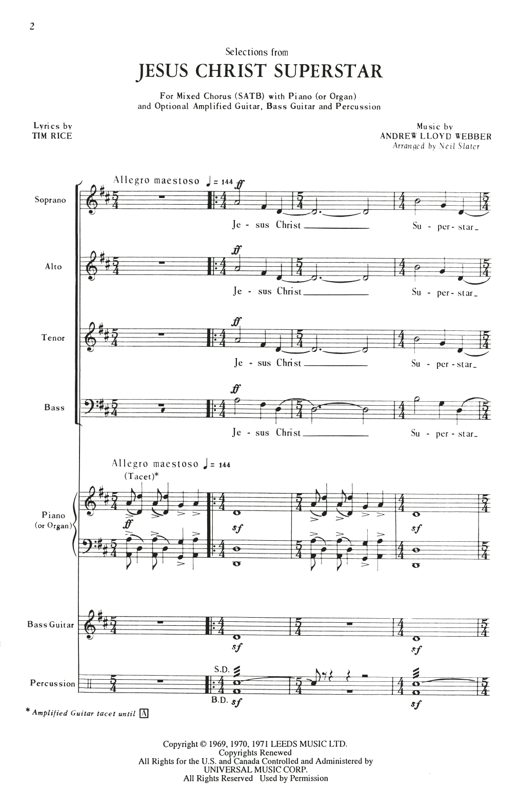 Andrew Lloyd Webber Selections from Jesus Christ Superstar (arr. Neil Slater) sheet music notes and chords arranged for SATB Choir