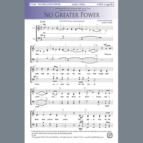 Easily Download Andrew Miller Printable PDF piano music notes, guitar tabs for  SATB Choir. Transpose or transcribe this score in no time - Learn how to play song progression.
