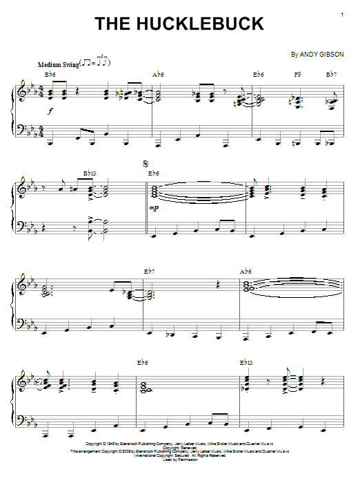 Andy Gibson The Hucklebuck (arr. Brent Edstrom) sheet music notes and chords arranged for Piano Solo