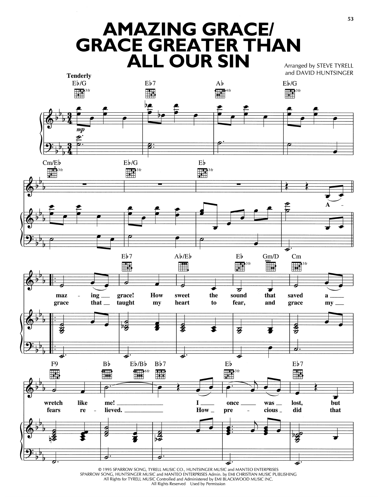 Andy Griffith Amazing Grace/Grace Greater Than Our Sin sheet music notes and chords arranged for Piano, Vocal & Guitar Chords (Right-Hand Melody)