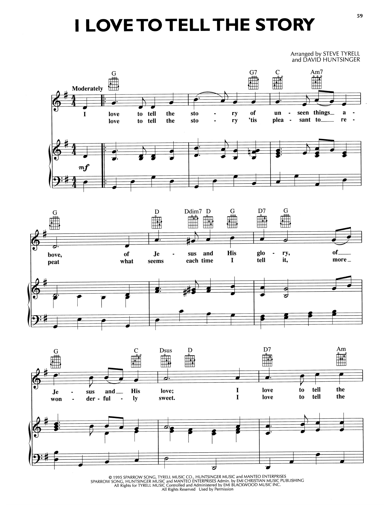 Andy Griffith I Love To Tell The Story sheet music notes and chords arranged for Piano, Vocal & Guitar Chords (Right-Hand Melody)