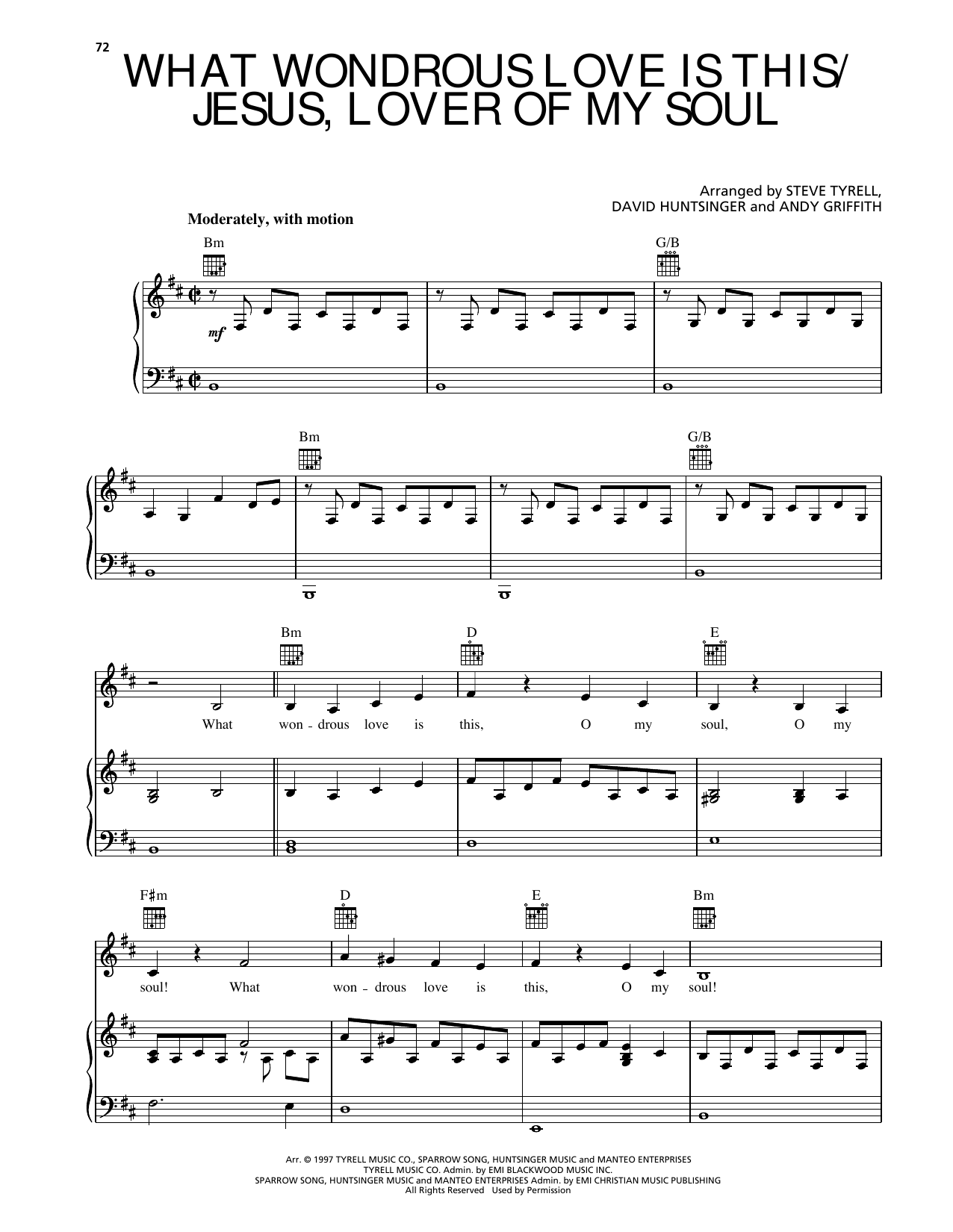 Andy Griffith What Wondrous Love Is This/Jesus, Lover Of My Soul sheet music notes and chords arranged for Piano, Vocal & Guitar Chords (Right-Hand Melody)