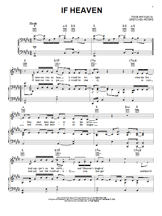 Andy Griggs If Heaven sheet music notes and chords arranged for Piano, Vocal & Guitar Chords (Right-Hand Melody)