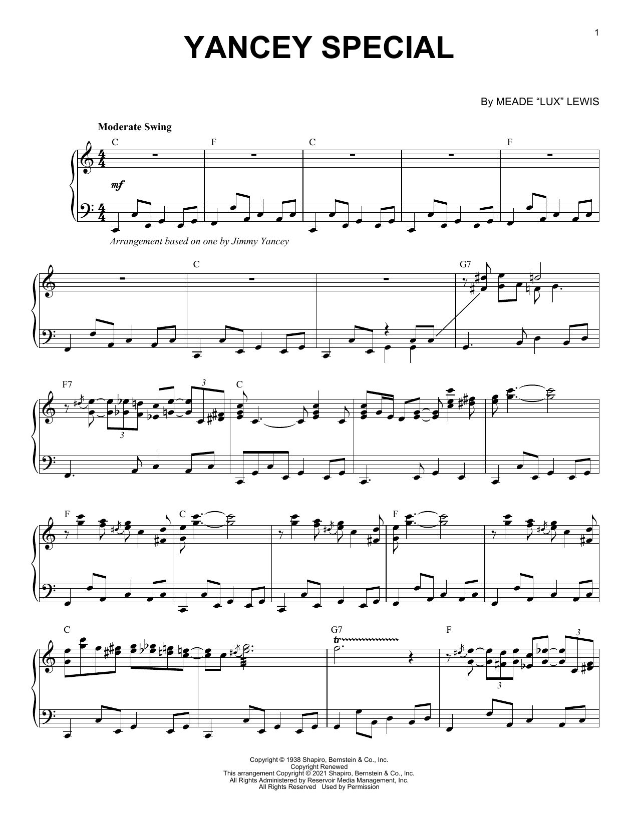 Andy Razaf Yancey Special (arr. Brent Edstrom) sheet music notes and chords arranged for Piano Solo