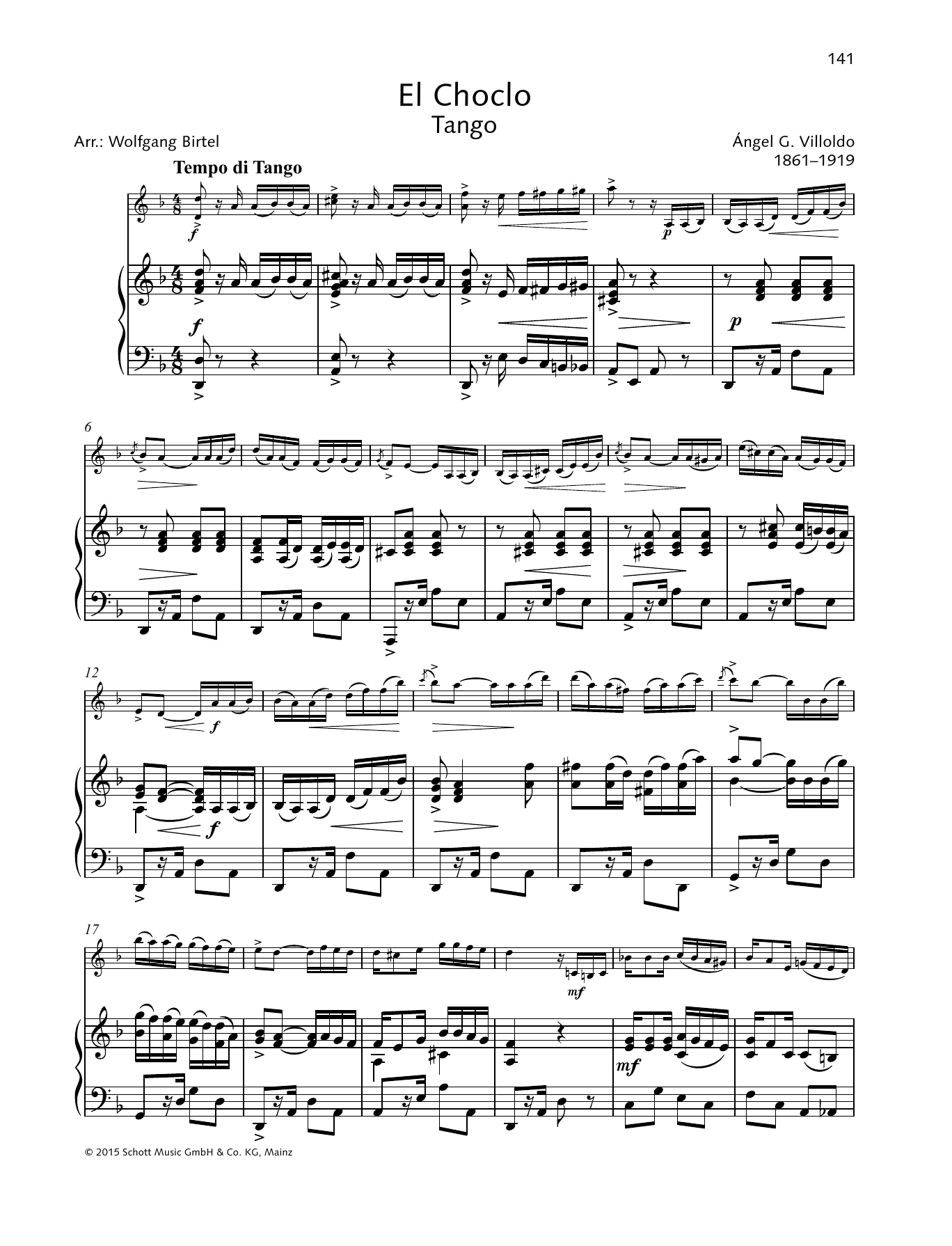 Angel G. Villoldo El Choclo sheet music notes and chords arranged for String Solo