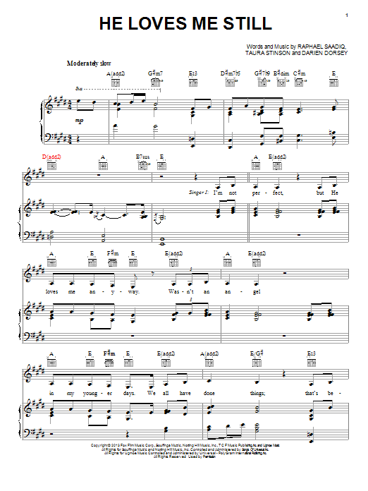 Angela Bassett and Jennifer Hudson He Loves Me Still sheet music notes and chords arranged for Piano, Vocal & Guitar Chords (Right-Hand Melody)