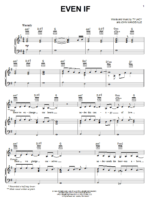 Angelo & Veronica Even If sheet music notes and chords arranged for Piano, Vocal & Guitar Chords (Right-Hand Melody)