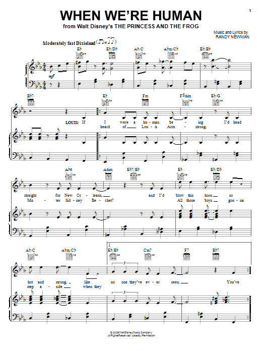 Anika Noni Rose When We're Human sheet music notes and chords arranged for Piano, Vocal & Guitar Chords (Right-Hand Melody)