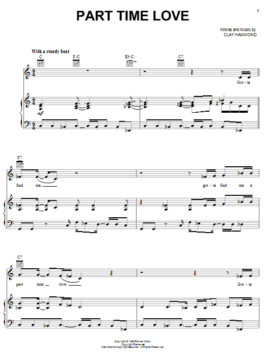 Ann Peebles Part Time Love sheet music notes and chords arranged for Piano, Vocal & Guitar Chords (Right-Hand Melody)