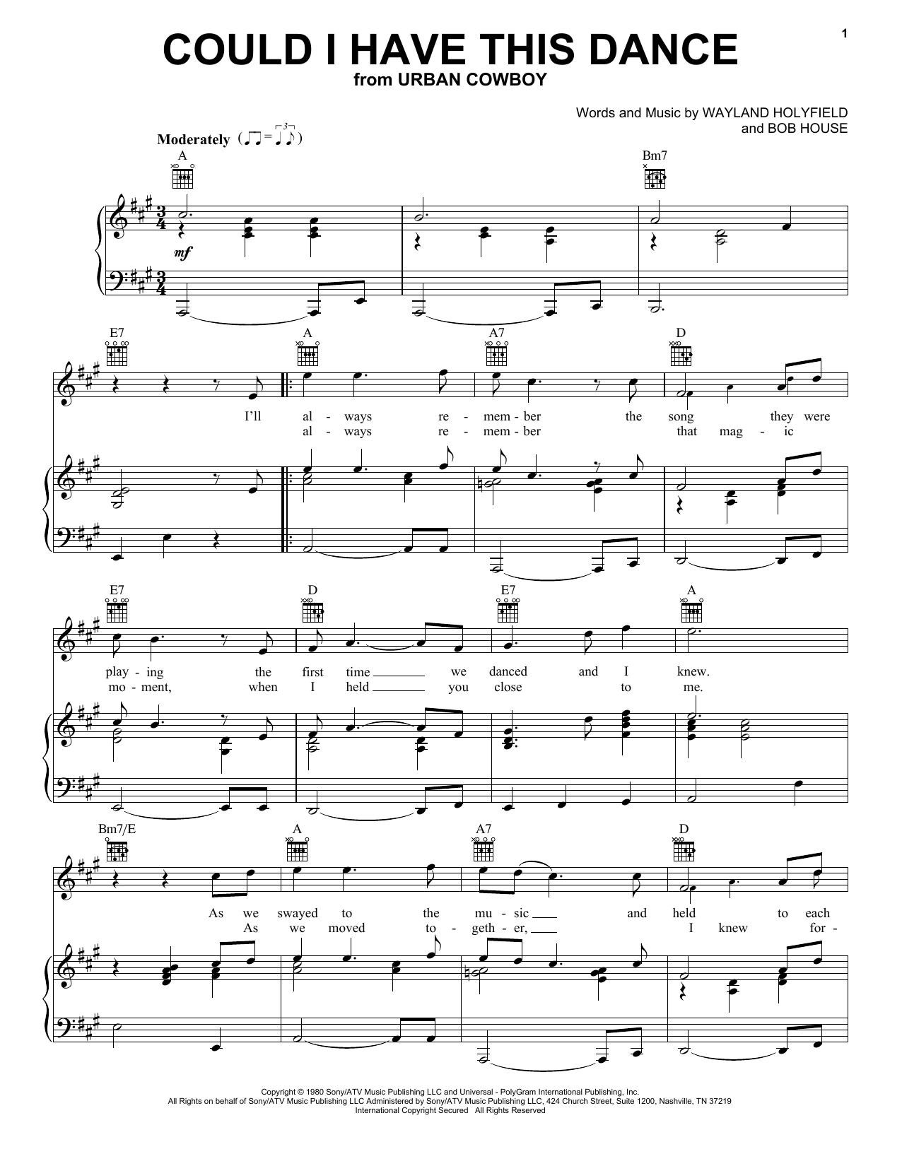 Anne Murray Could I Have This Dance sheet music notes and chords arranged for Easy Guitar Tab