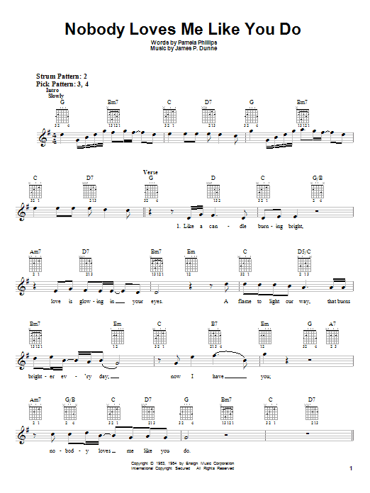 Anne Murray Nobody Loves Me Like You Do sheet music notes and chords arranged for Lead Sheet / Fake Book