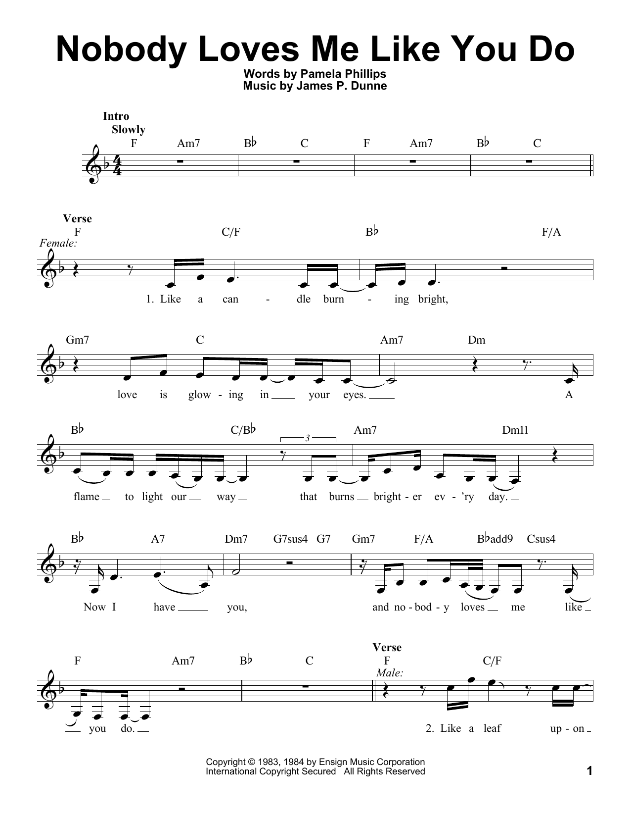 Anne Murray with Dave Loggins Nobody Loves Me Like You Do sheet music notes and chords arranged for Piano, Vocal & Guitar Chords (Right-Hand Melody)
