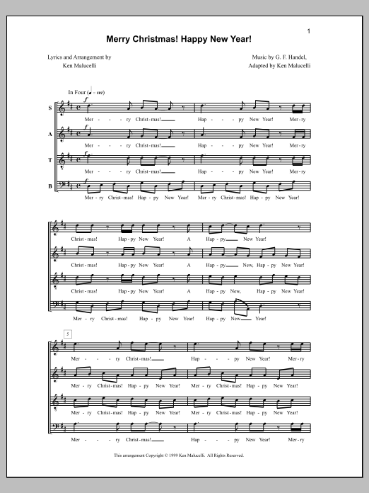 Anne Raugh Merry Christmas! Happy New Year! sheet music notes and chords arranged for SATB Choir