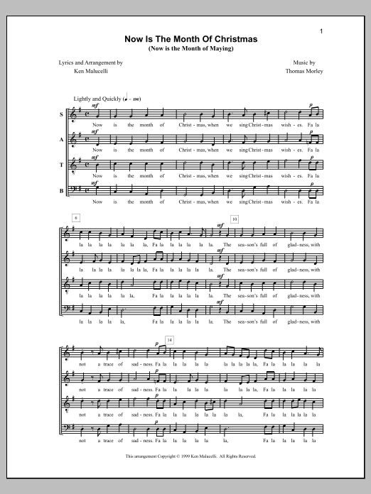 Anne Raugh Now Is The Month Of Christmas sheet music notes and chords arranged for SATB Choir