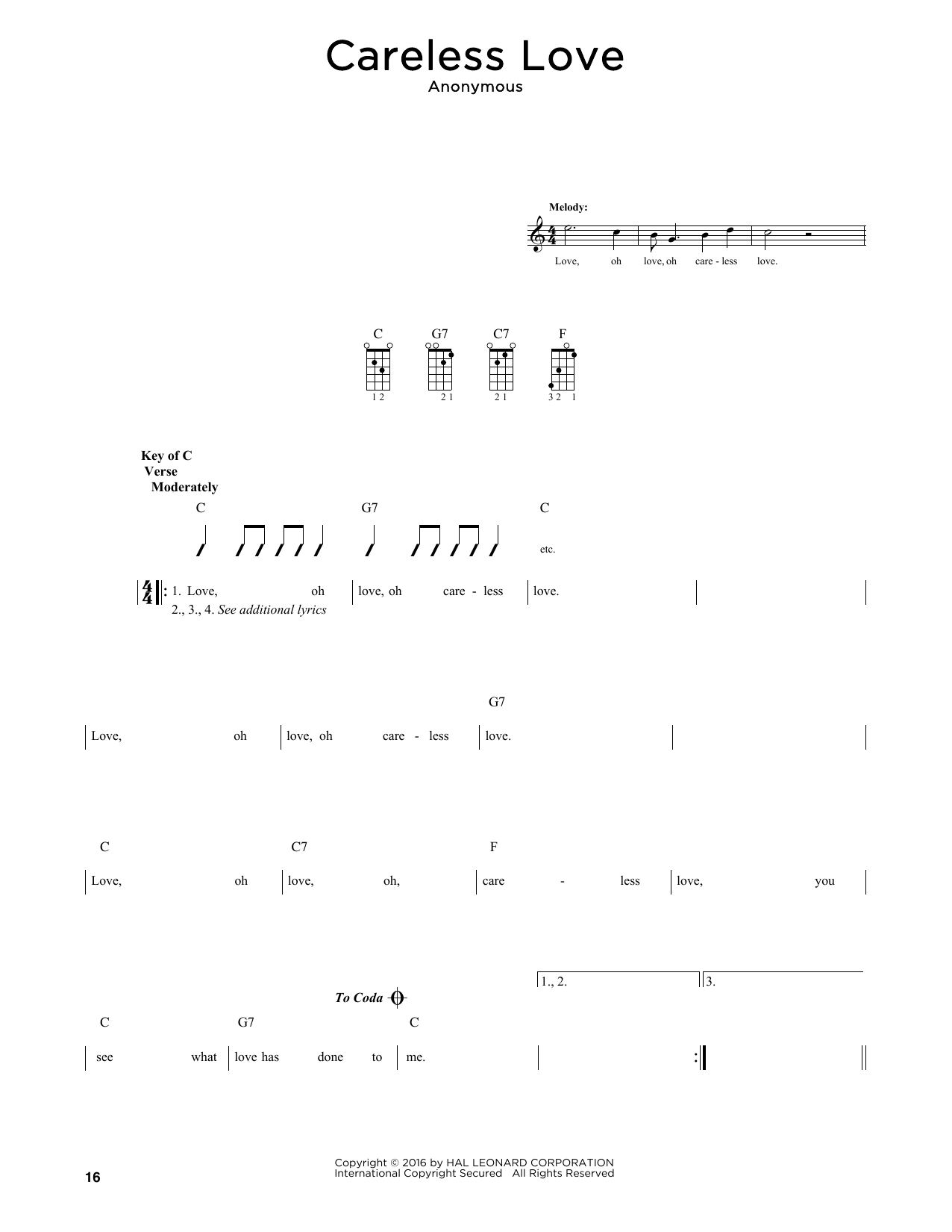 Anonymous Careless Love (arr. Fred Sokolow) sheet music notes and chords arranged for Mandolin