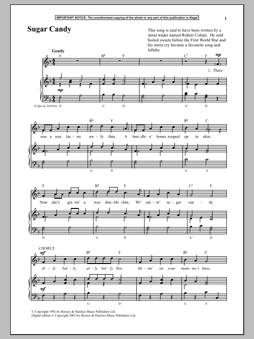 Anonymous Sugar Candy sheet music notes and chords arranged for Piano & Vocal