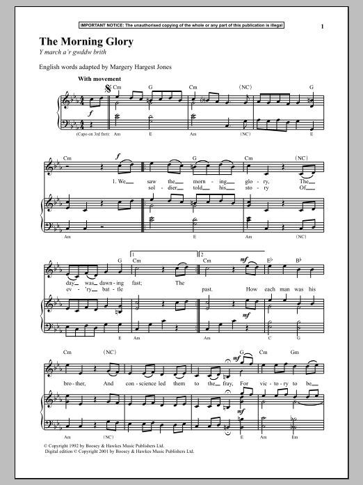 Anonymous The Morning Glory sheet music notes and chords arranged for Piano & Vocal