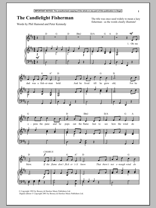 Anonymous The Candlelight Fisherman sheet music notes and chords arranged for Piano & Vocal