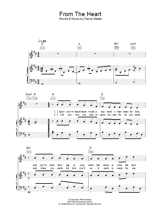 Another Level From The Heart sheet music notes and chords arranged for Piano, Vocal & Guitar Chords