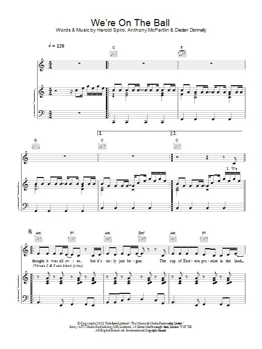 Ant And Dec We're On The Ball sheet music notes and chords arranged for Piano, Vocal & Guitar Chords
