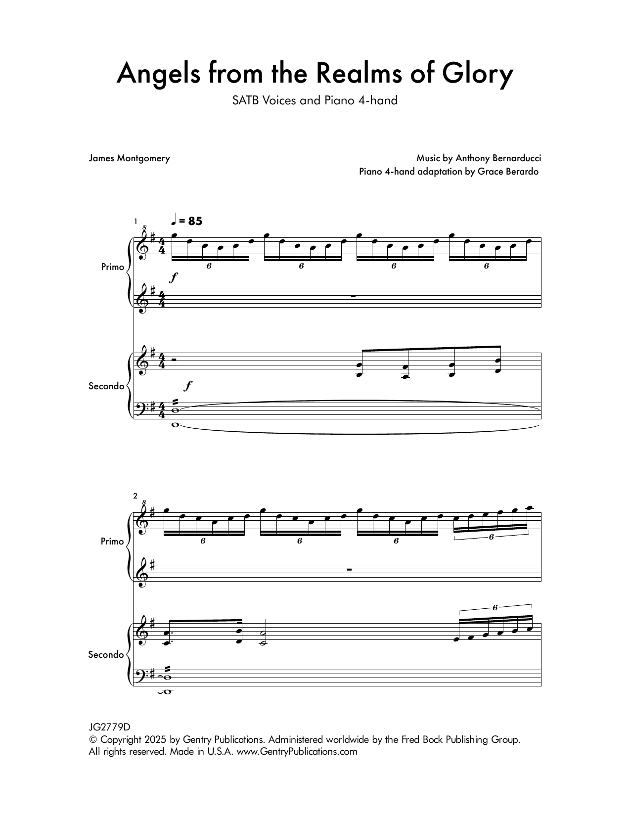 Anthony Bernarducci Angels From The Realms Of Glory sheet music notes and chords arranged for SATB Choir