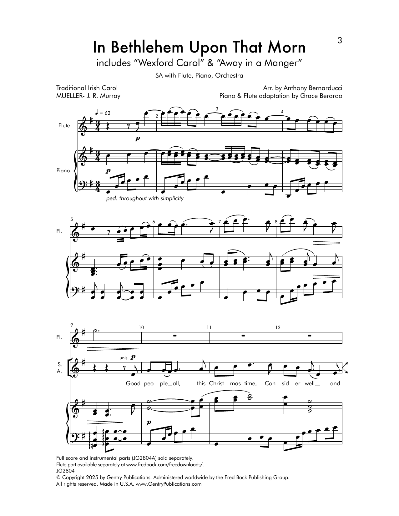Anthony Bernarducci In Bethlehem Upon That Morn sheet music notes and chords arranged for Choir