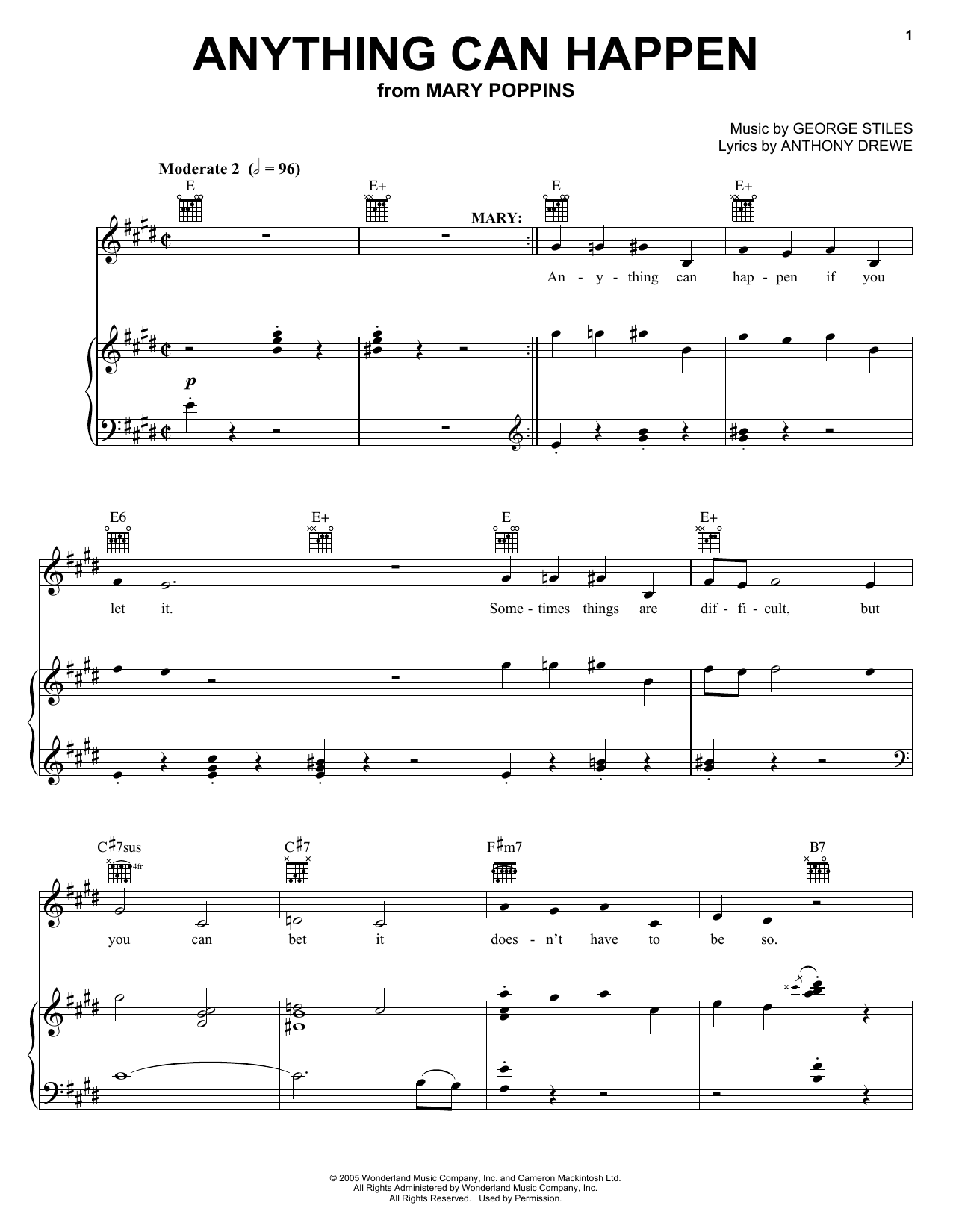Anthony Drewe Anything Can Happen sheet music notes and chords arranged for Lead Sheet / Fake Book