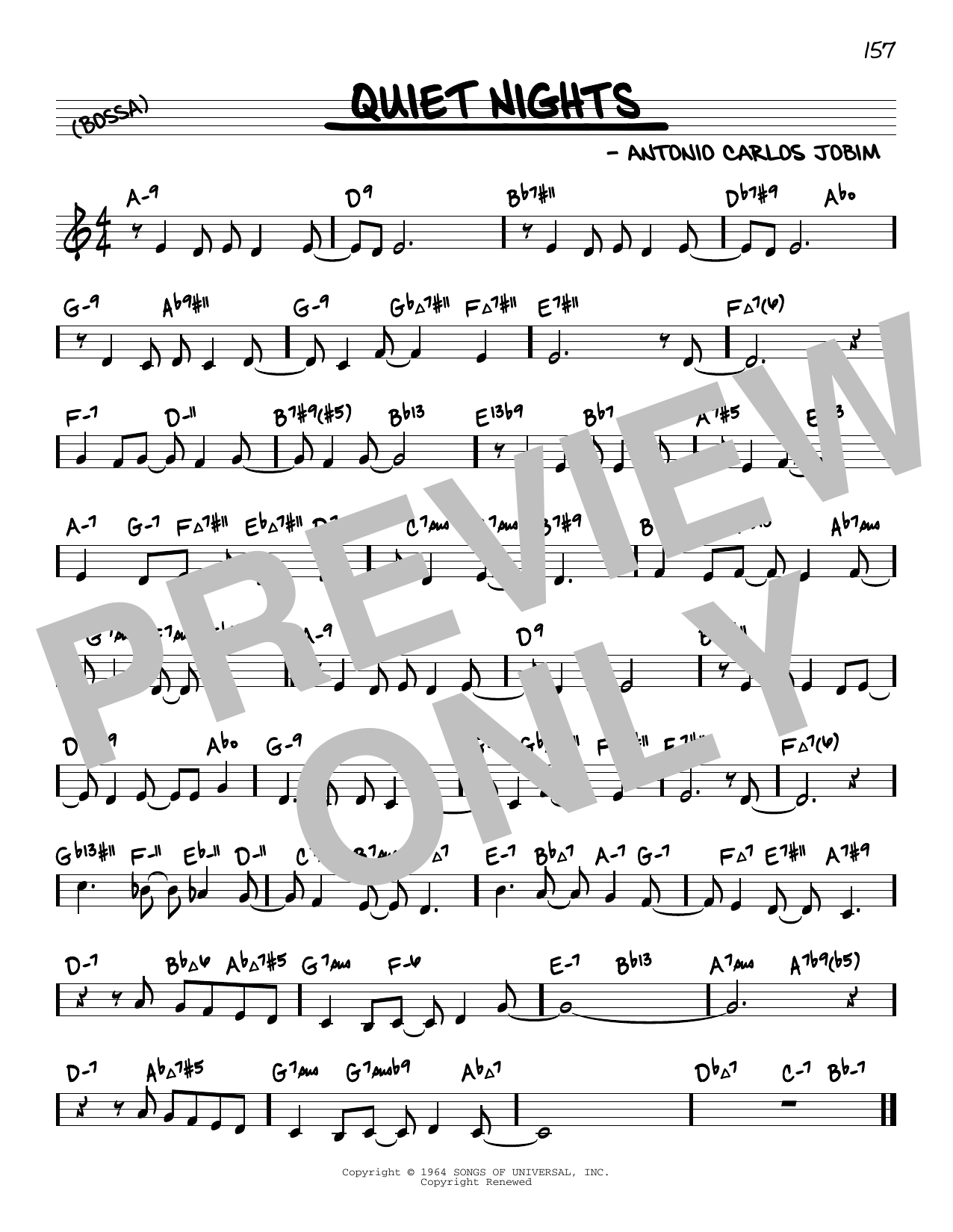 Antonio Carlos Jobim Quiet Nights Of Quiet Stars (Corcovado) (arr. David Hazeltine) sheet music notes and chords arranged for Real Book – Enhanced Chords
