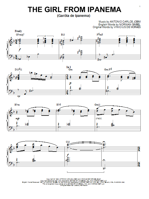Antonio Carlos Jobim The Girl From Ipanema (Garota De Ipanema) [Jazz version] (arr. Brent Edstrom) sheet music notes and chords arranged for Piano Solo