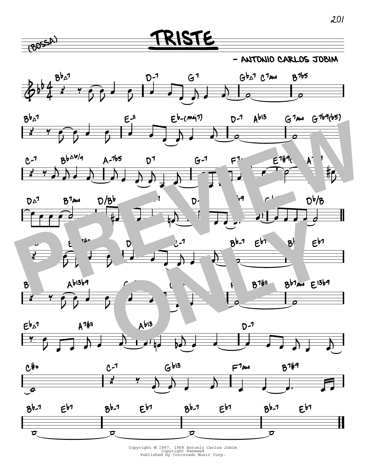 Antonio Carlos Jobim Triste (arr. David Hazeltine) sheet music notes and chords arranged for Real Book – Enhanced Chords